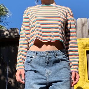 TOPSHOP rainbow long sleeve size M